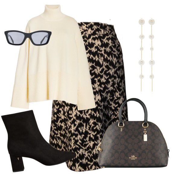 Diane von Furstenberg Wool Blend Midi Length A-Line Skirt, Size US 2 - Picture 1 of 8